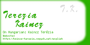 terezia kaincz business card