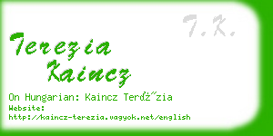 terezia kaincz business card